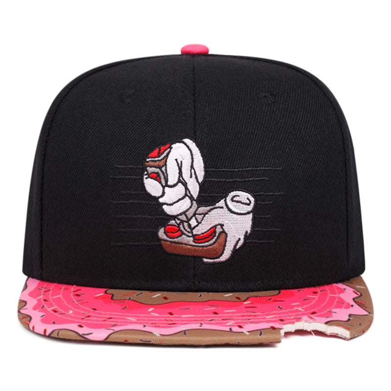 Cartoon Doughnut Game Controller Snapback Cap