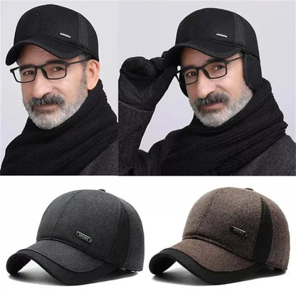 Waterproof Sports Baseball Cap Adjustable Lined Earflap Winter
