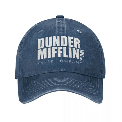 Classic Dunder Mifflin Distressed Denim Snapback Cap