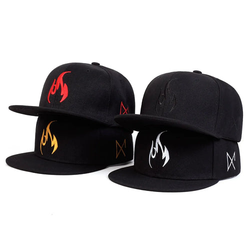 Unisex Flame Embroidery Hip-hop Hat