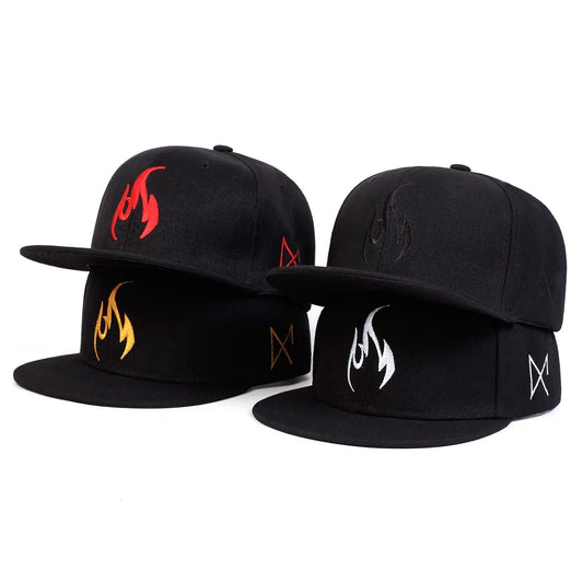 Unisex Flame Embroidery Hip-hop Hat