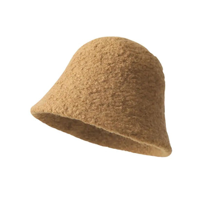 Korean Lamb Wool Winter Bucket Hat