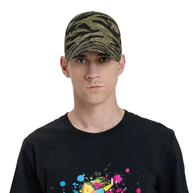 Tiger Stripe Camouflage Military Baseball Cap