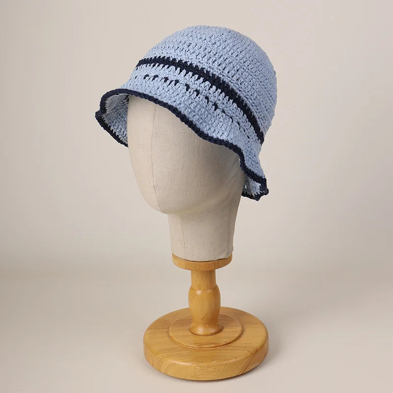 Japanese Korean Crochet Hand Woven Bucket Hat
