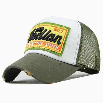 Letter Embroidery Mesh Trucker Cap Streetwear Unisex