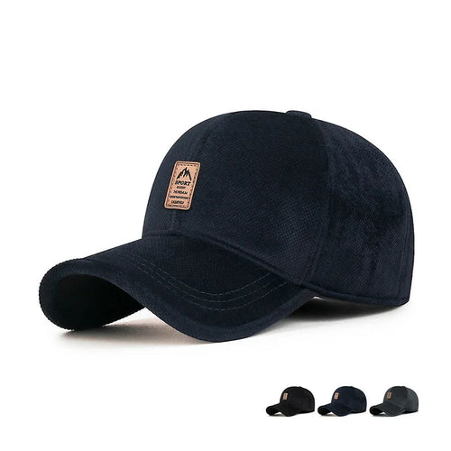 Autumn Winter Fleece-Lined Cotton Baseball Cap