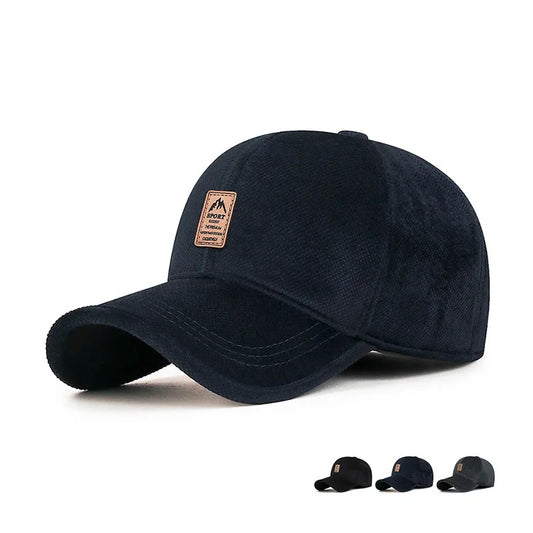Autumn Winter Fleece-Lined Cotton Baseball Cap