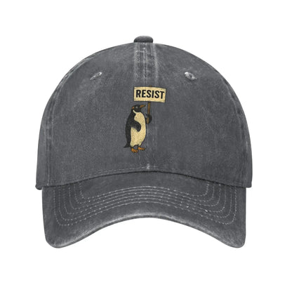 Penguins Resist Protest Adjustable Trucker Baseball Cap