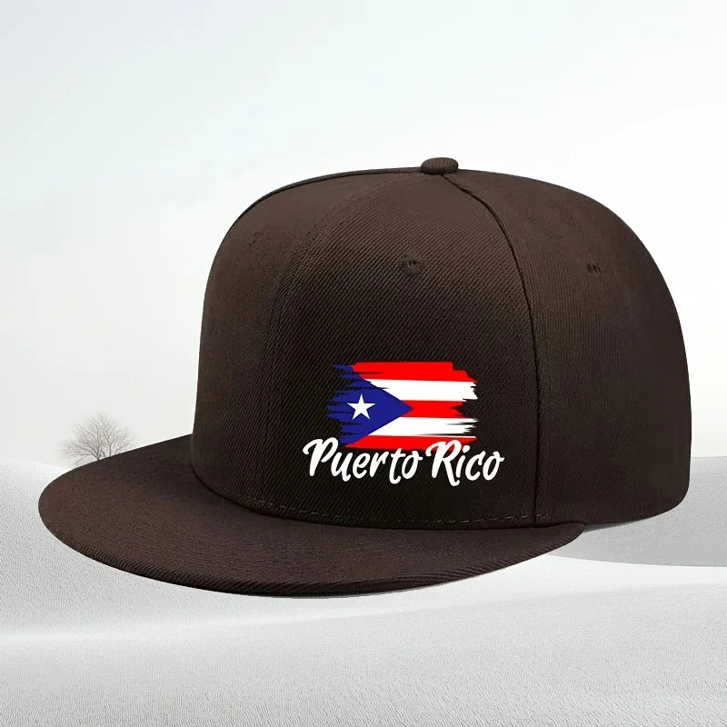 Puerto Rico Flag Brush Stroke Snapback Cap