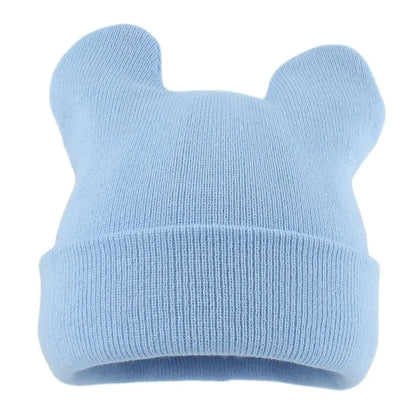 Korean Cute Cat Ear Knit Bucket Hat