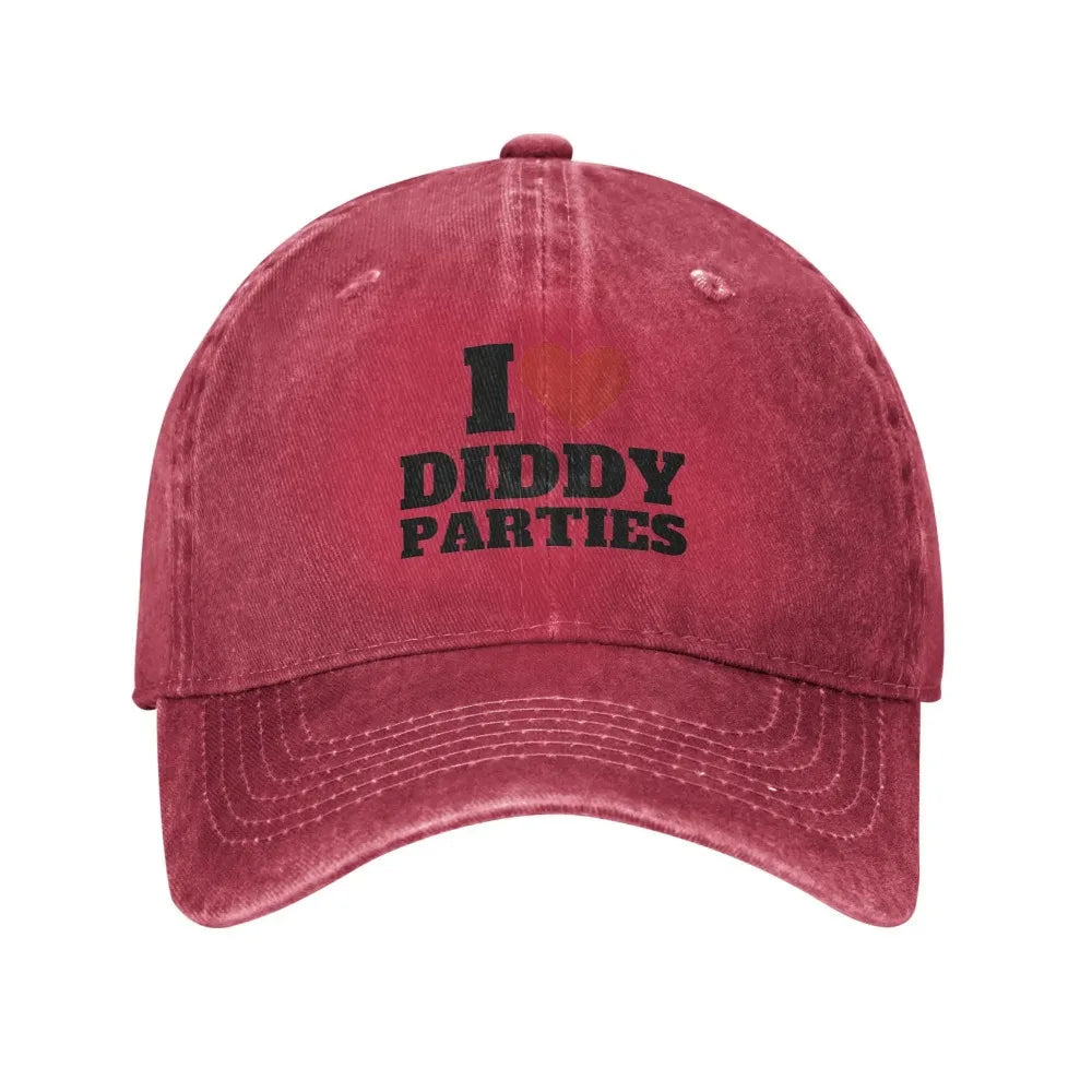 I Love Diddy Parties Washed Trucker Baseball Cap
