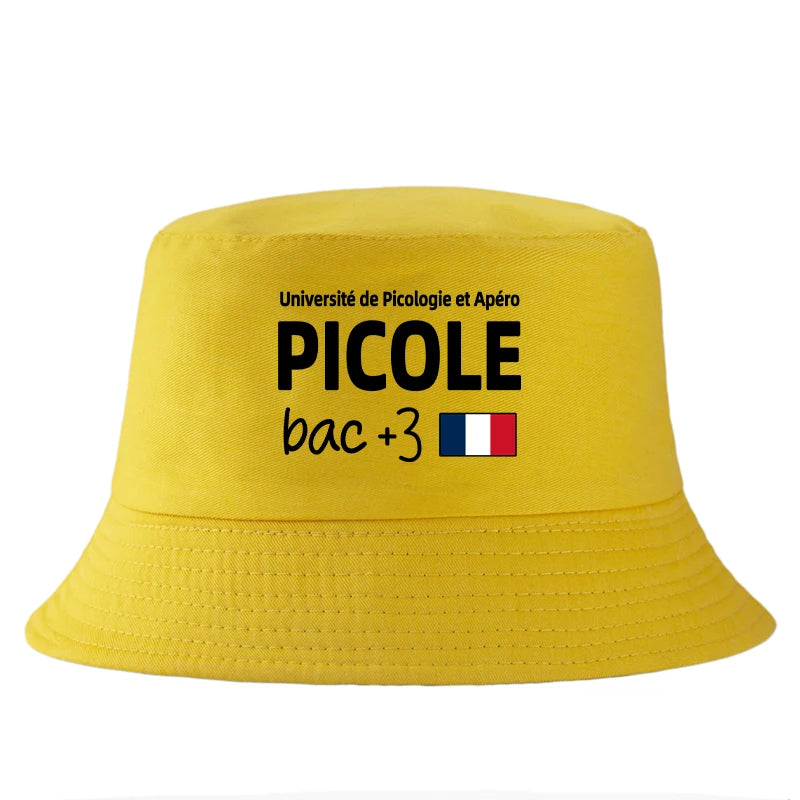 French Humor Picole Bac+3 Reversible Bucket Hat