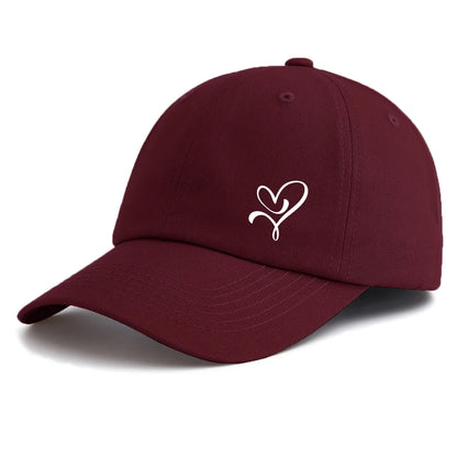 Minimalist Heart Print Retro Dad Baseball Cap