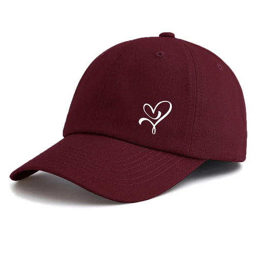 Minimalist Heart Print Retro Dad Baseball Cap