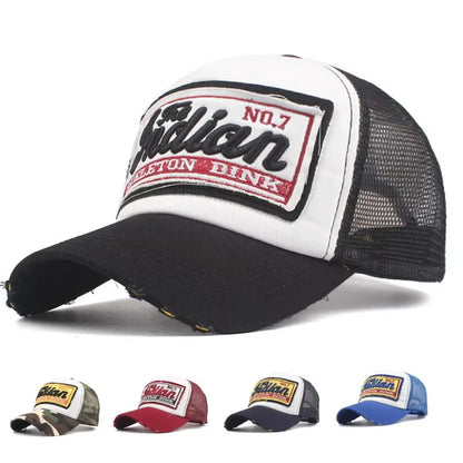 Letter Embroidery Mesh Trucker Cap Streetwear Unisex