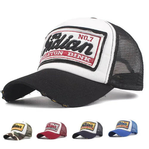 Letter Embroidery Mesh Trucker Cap Streetwear Unisex