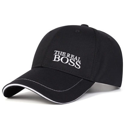 Unisex THE REAL BOSS Letter Embroidery Baseball Caps