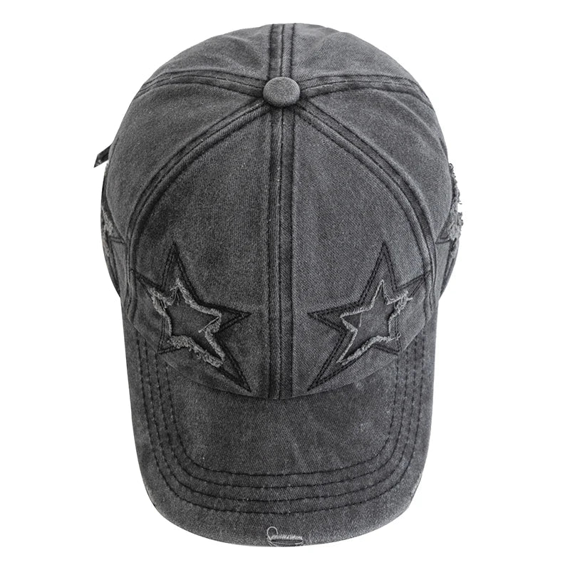 Women's Star Design Washed Cotton Dad Hat