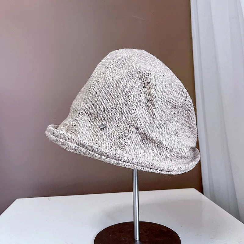 Japanese Retro Wool Crimped Bucket Hat