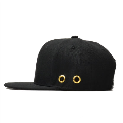 Solid Black Adjustable Hip Hop Snapback Cap