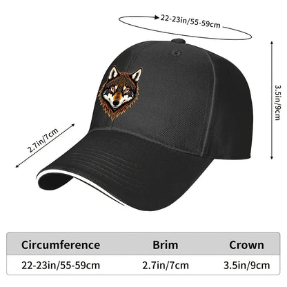 Wolf Head Graphic Unisex Summer Baseball Cap