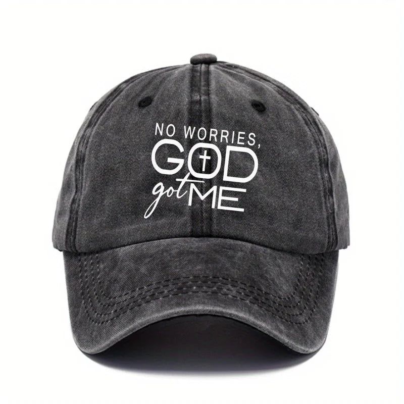God Got Me Christian Distressed Washed Baseball Cap
