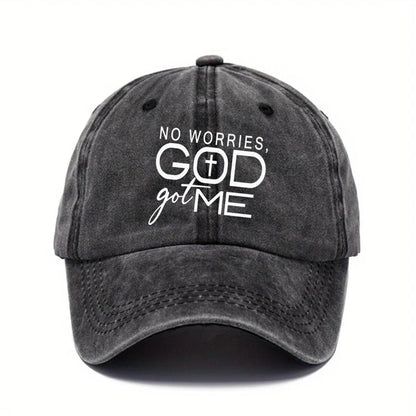 God Got Me Christian Distressed Washed Baseball Cap
