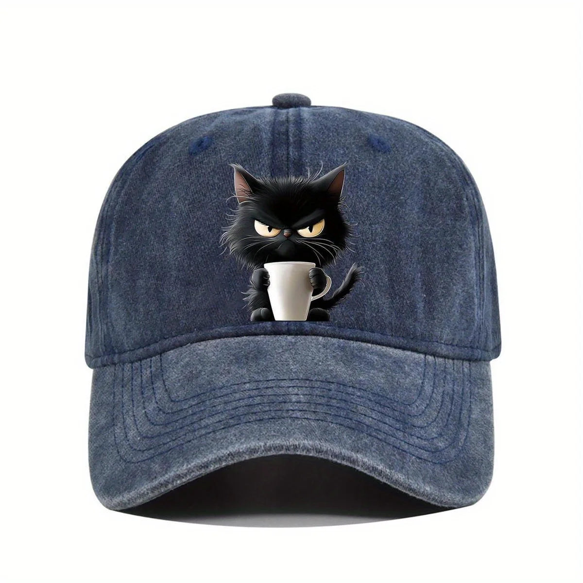 Cute Cat Print Leisure Travel Sun-Shade Snapback Cap
