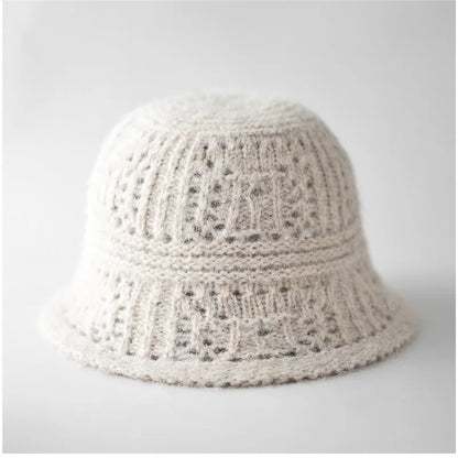 Hollow Knit Winter Bucket Hat