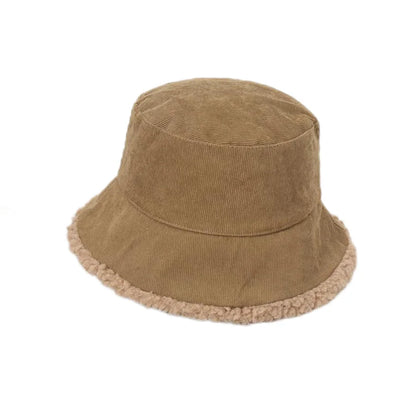 Children Double Sided Lamb Wool Bucket Hat