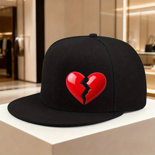 Broken Heart Graphic Street Snapback Cap