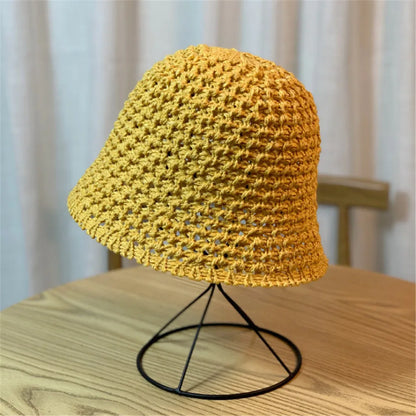 Summer Thin Woolen Knitted Leisure Bucket Hat