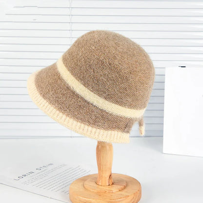 Korean Plush Knit Winter Bucket Hat