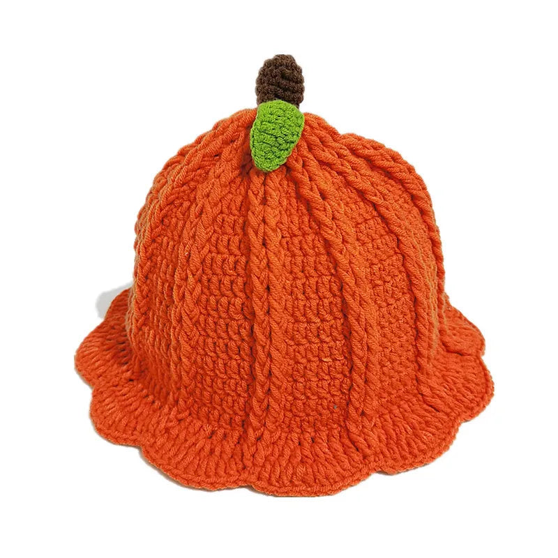 Cartoon Strawberry Crochet Ruffled Bucket Hat