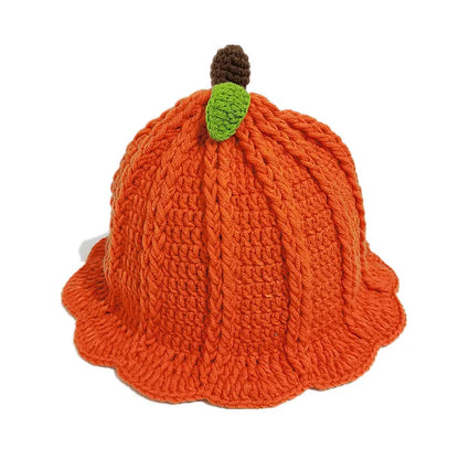 Cartoon Strawberry Crochet Ruffled Bucket Hat