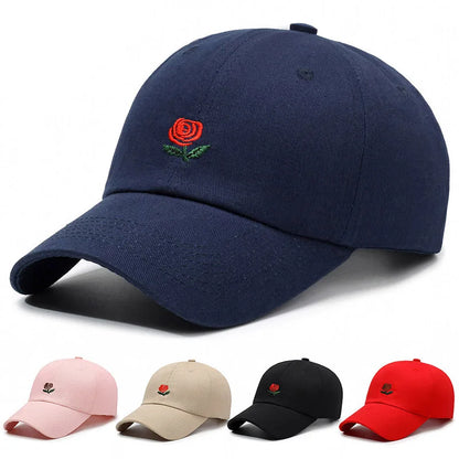 Rose Letter Embroidered Spring Baseball Cap