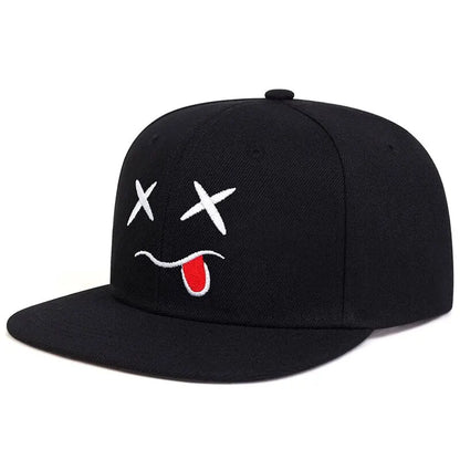 Unisex Ghost Expression Embroidery Snapback Cap