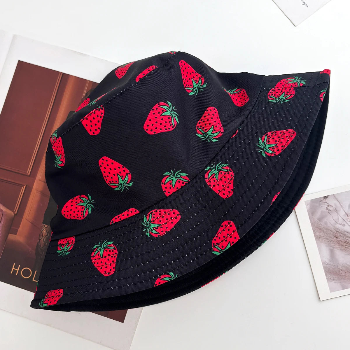 Unisex Vintage Cartoon Print Bucket Hat