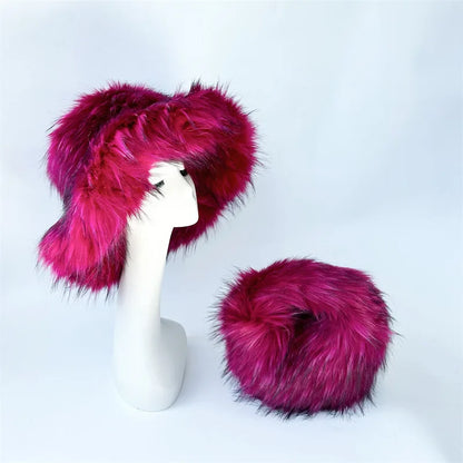 Oversized Fluffy Y2K Winter Bucket Hat