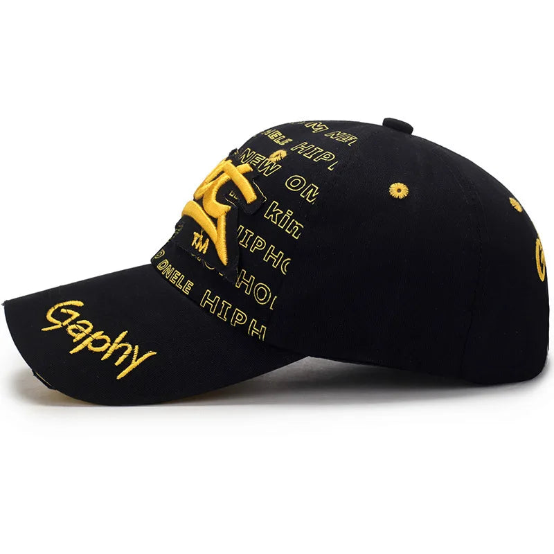Broken Hole Bat Embroidered Hip Hop Baseball Cap