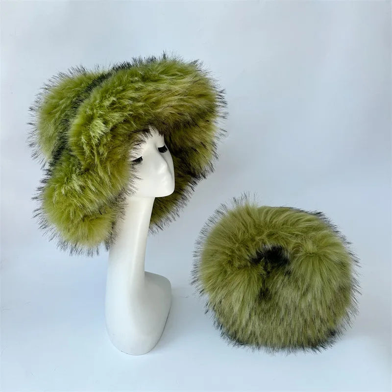 Oversized Fluffy Y2K Winter Bucket Hat