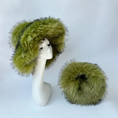 Oversized Fluffy Y2K Winter Bucket Hat