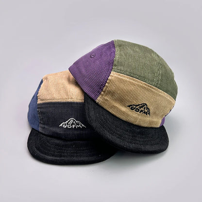 Japanese Color Block Corduroy Retro Snapback Cap