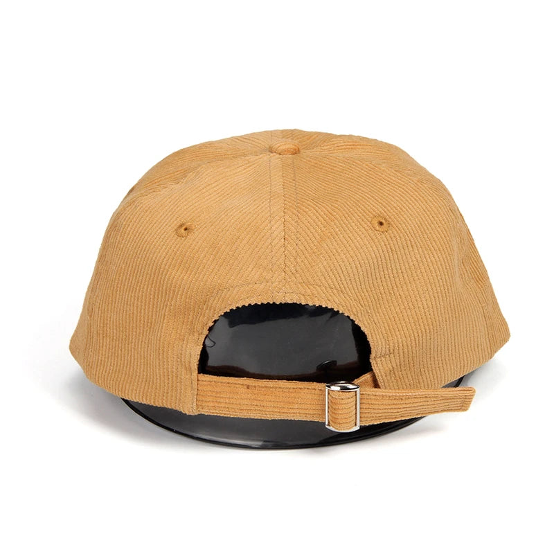 Corduroy 6-Panel Flat Brim Hip Hop Cap