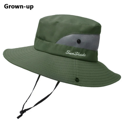 Summer Foldable Breathable Ponytail Mask Bucket Hat