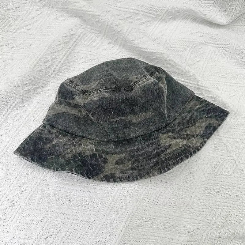 Washed Cotton Camouflage Outdoor Fisherman Bucket Hat
