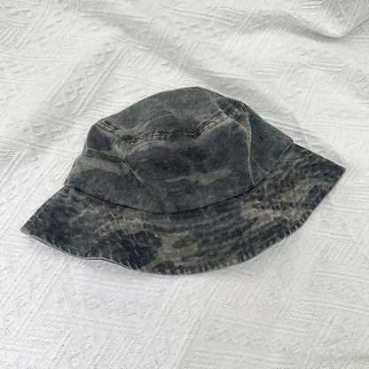 Washed Cotton Camouflage Outdoor Fisherman Bucket Hat