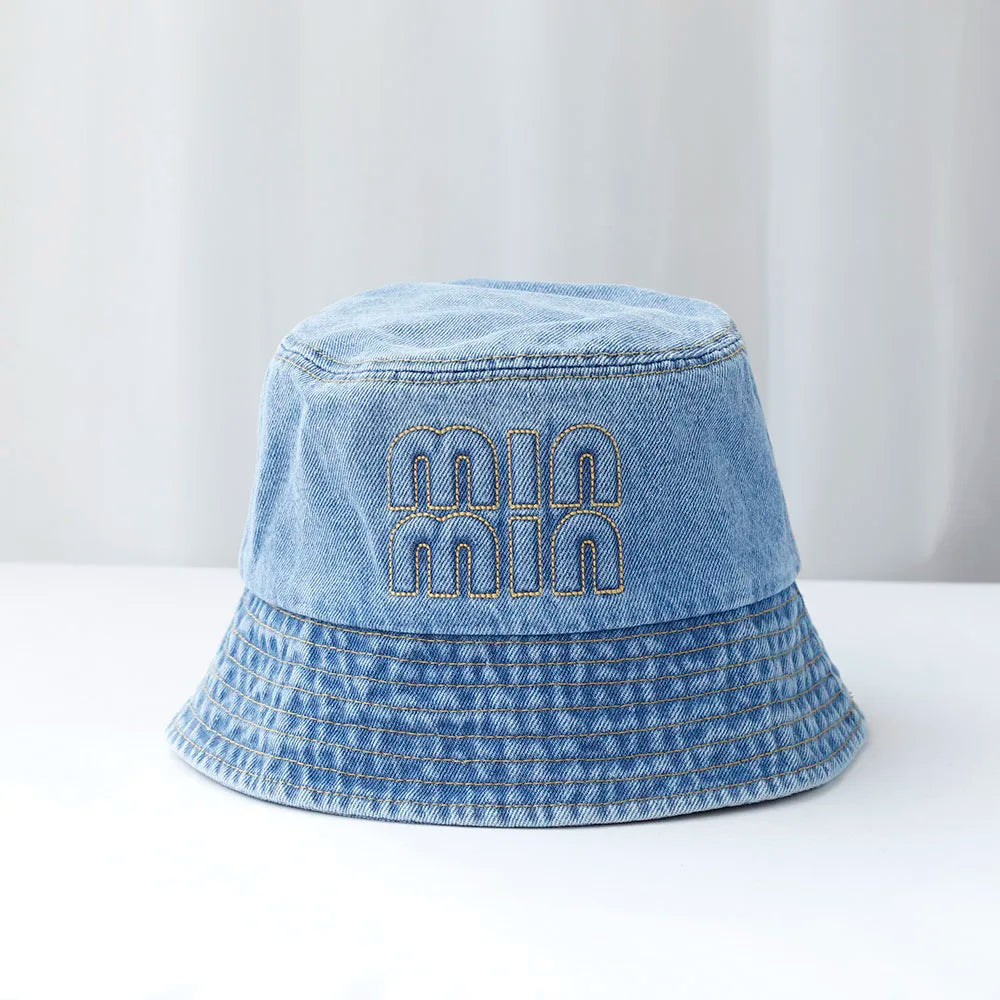 Cool Blue Cowboy Denim String Summer Bucket Hat