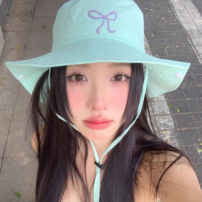 Quick Dry Bow Strap Bucket Hat