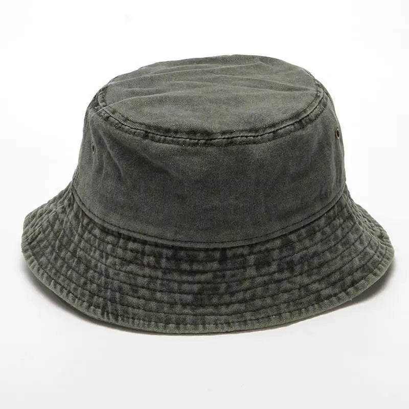 Vintage Washed Denim Foldable Bucket Hat